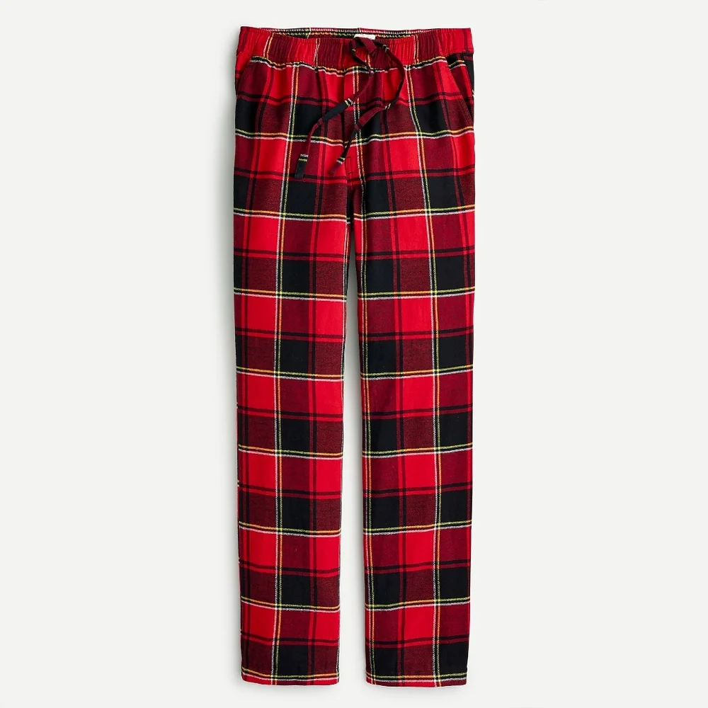 New! J. Crew XL Flannel Sleep Red Black Plaid PJ Pants Bottoms Buffalo Check NWT